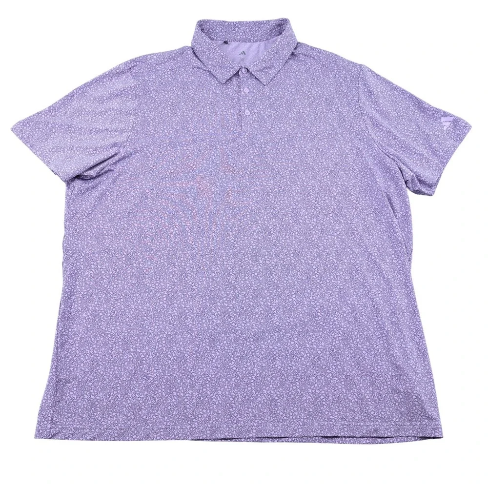 Adidas Ultimate365 Golf Polo Mens 3XL Purple Abstract Mini Bunker Shirt JY1906